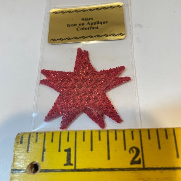 Handmade Sequin Magic Poinsettia Collar and Heart Note, Stars and Leaf Gold Red - Picture 10 of 12